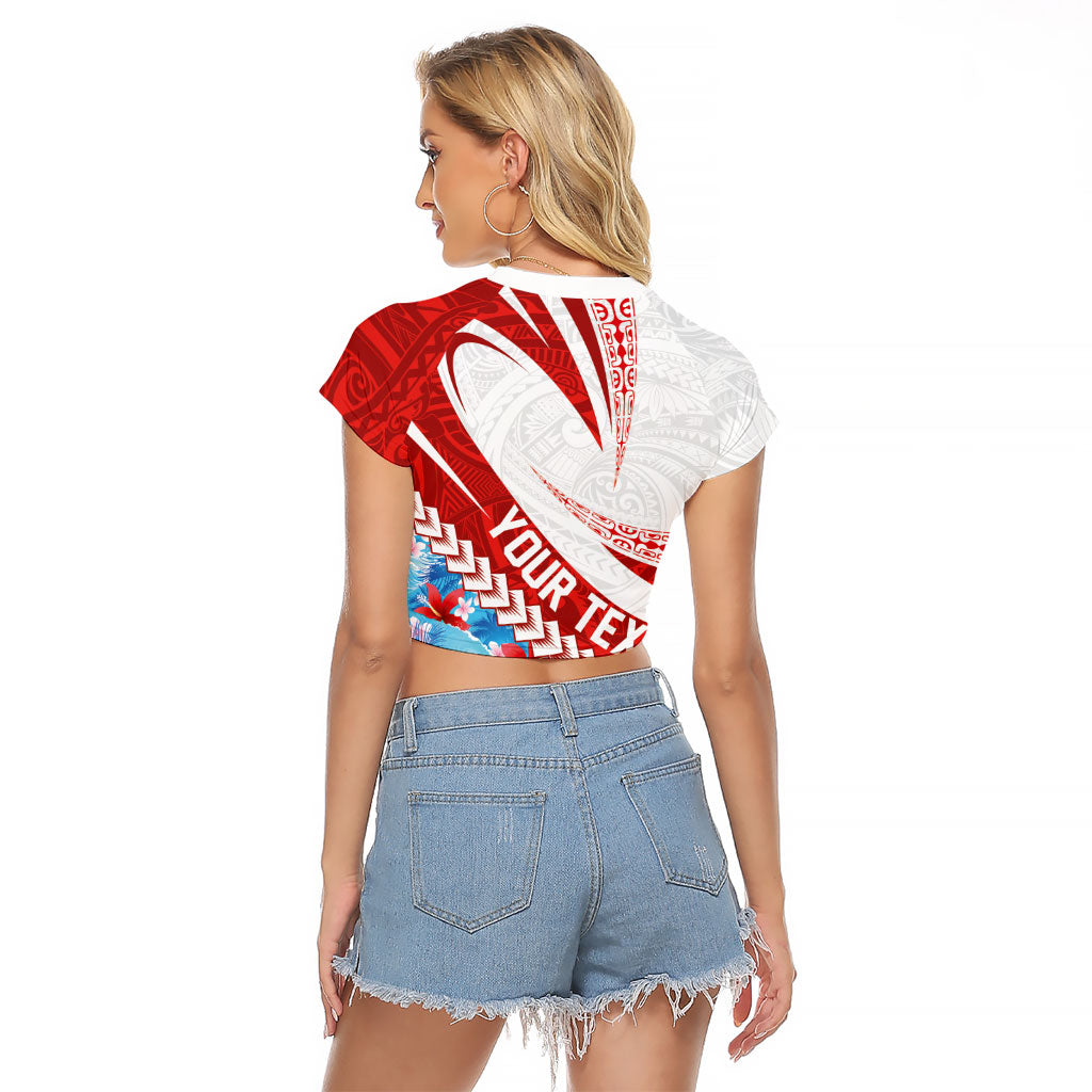 Personalized Tahiti Surfing 2026 Raglan Cropped T Shirt Marquesan Tattoo-Sporty Style LT03 - Polynesian Pride
