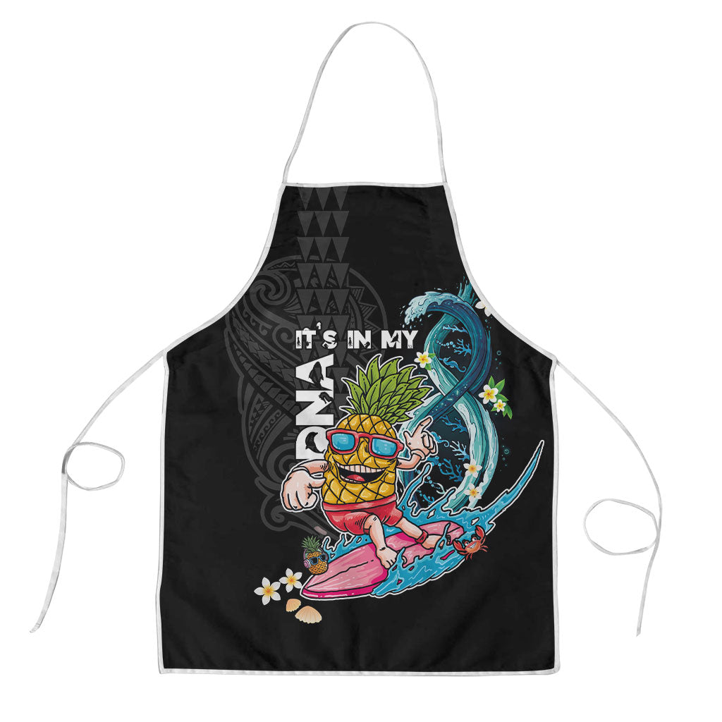 Hawaii Pineapple Surfing Apron It's in My DNA - Kakau and Polynesian Pattern LT03 Black - Polynesian Pride