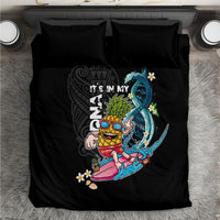 Hawaii Pineapple Surfing Bedding Set It's in My DNA - Kakau and Polynesian Pattern LT03 Black - Polynesian Pride