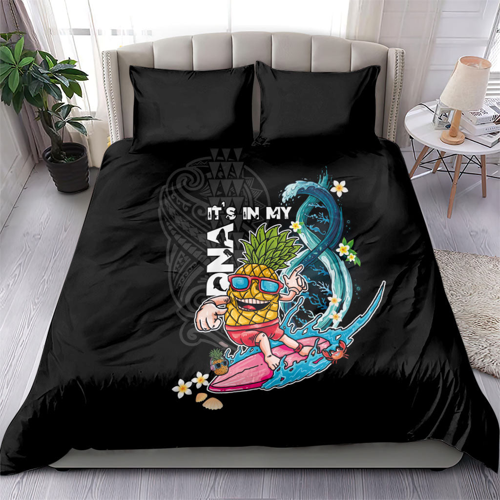 Hawaii Pineapple Surfing Bedding Set It's in My DNA - Kakau and Polynesian Pattern LT03 - Polynesian Pride