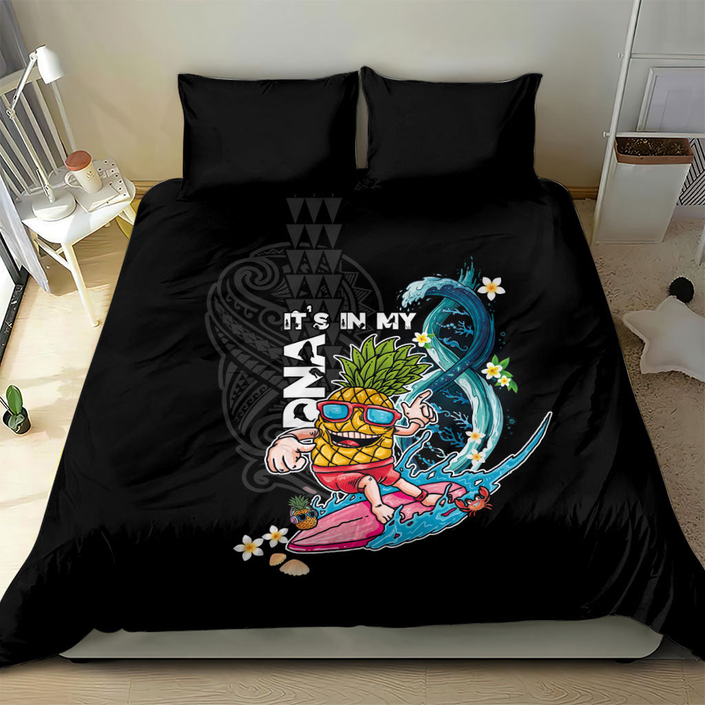 Hawaii Pineapple Surfing Bedding Set It's in My DNA - Kakau and Polynesian Pattern LT03 - Polynesian Pride