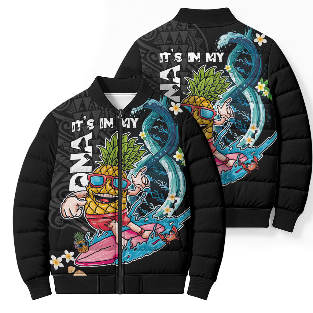 Hawaii Pineapple Surfing Bomber Puffer Jacket It's in My DNA - Kakau and Polynesian Pattern LT03 - Polynesian Pride