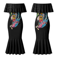 Hawaii Pineapple Surfing Couples Matching Mermaid Dress and Hawaiian Shirt It's in My DNA - Kakau and Polynesian Pattern LT03 - Polynesian Pride
