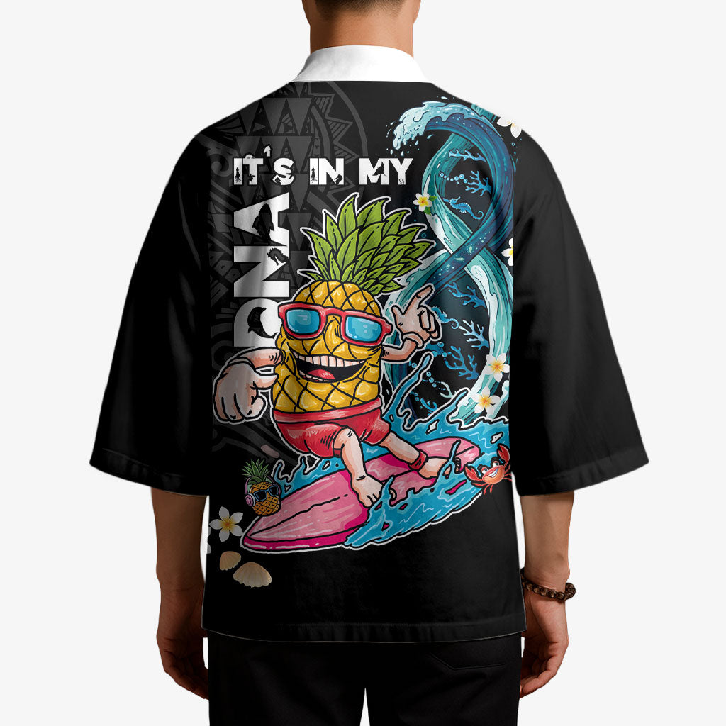 Hawaii Pineapple Surfing Kimono It's in My DNA - Kakau and Polynesian Pattern LT03 - Polynesian Pride