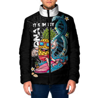 Hawaii Pineapple Surfing Padded Jacket It's in My DNA - Kakau and Polynesian Pattern LT03 Men Black - Polynesian Pride