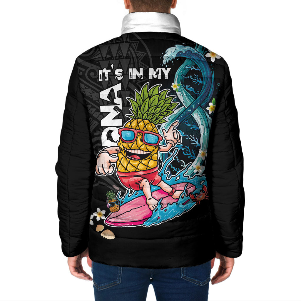 Hawaii Pineapple Surfing Padded Jacket It's in My DNA - Kakau and Polynesian Pattern LT03 - Polynesian Pride