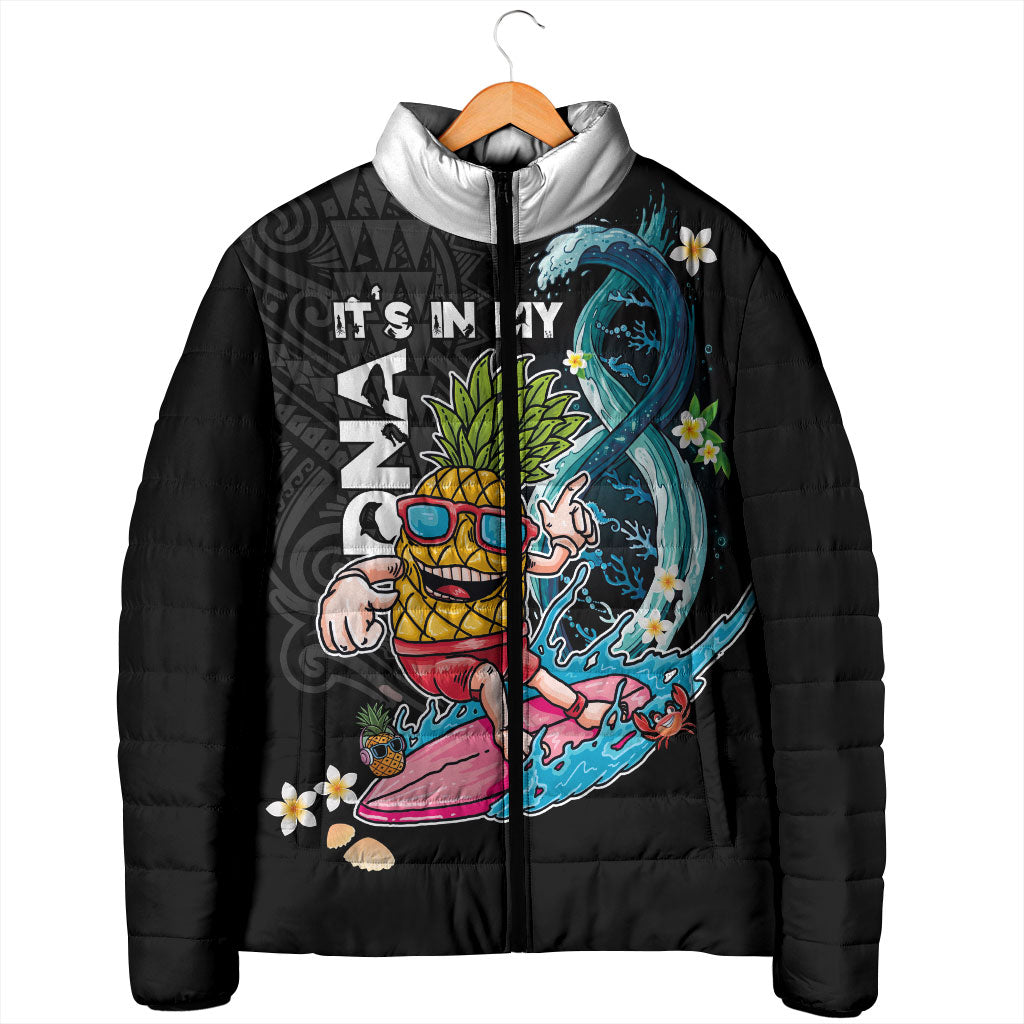 Hawaii Pineapple Surfing Padded Jacket It's in My DNA - Kakau and Polynesian Pattern LT03 - Polynesian Pride