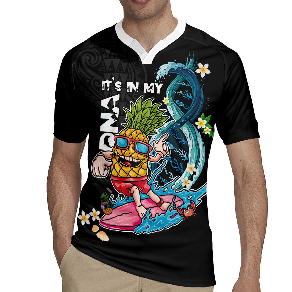 Hawaii Pineapple Surfing Rugby Jersey It's in My DNA - Kakau and Polynesian Pattern LT03 - Polynesian Pride
