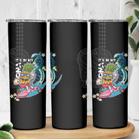 Hawaii Pineapple Surfing Skinny Tumbler It's in My DNA - Kakau and Polynesian Pattern LT03 - Polynesian Pride