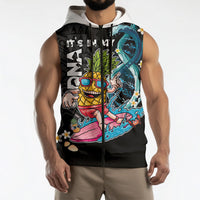 Hawaii Pineapple Surfing Sleeveless Zip Hoodie It's in My DNA - Kakau and Polynesian Pattern LT03 - Polynesian Pride