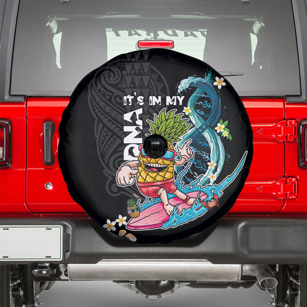Hawaii Pineapple Surfing Spare Tire Cover It's in My DNA - Kakau and Polynesian Pattern LT03 - Polynesian Pride