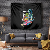 Hawaii Pineapple Surfing Tapestry It's in My DNA - Kakau and Polynesian Pattern LT03 Black - Polynesian Pride