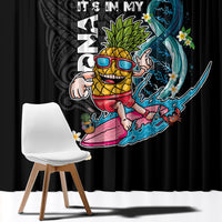 Hawaii Pineapple Surfing Window Curtain It's in My DNA - Kakau and Polynesian Pattern LT03 - Polynesian Pride