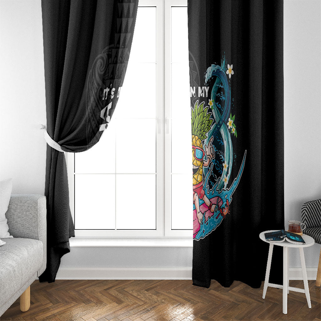 Hawaii Pineapple Surfing Window Curtain It's in My DNA - Kakau and Polynesian Pattern LT03 - Polynesian Pride