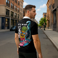 Hawaii Pineapple Surfing Zipper Polo Shirt It's in My DNA - Kakau and Polynesian Pattern LT03 - Polynesian Pride