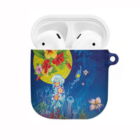 Palau AirPods Case Jellyfish with Coral Reefs Ocean Vibe and Tapa Pattern LT03 Blue - Polynesian Pride