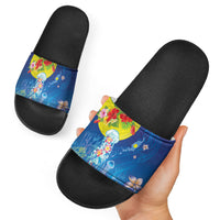 Palau Slide Sandals Jellyfish with Coral Reefs Ocean Vibe and Tapa Pattern LT03 - Polynesian Pride