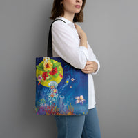 Palau Tote Bag Jellyfish with Coral Reefs Ocean Vibe and Tapa Pattern LT03 - Polynesian Pride