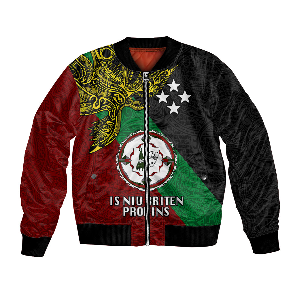 Papua New Guinea East New Britain Province Bomber Jacket PNG Birds Of Paradise Polynesian Arty Style LT03 Unisex Green - Polynesian Pride
