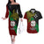 Papua New Guinea East New Britain Province Couples Matching Off The Shoulder Long Sleeve Dress and Hawaiian Shirt PNG Birds Of Paradise Polynesian Arty Style LT03 Green - Polynesian Pride