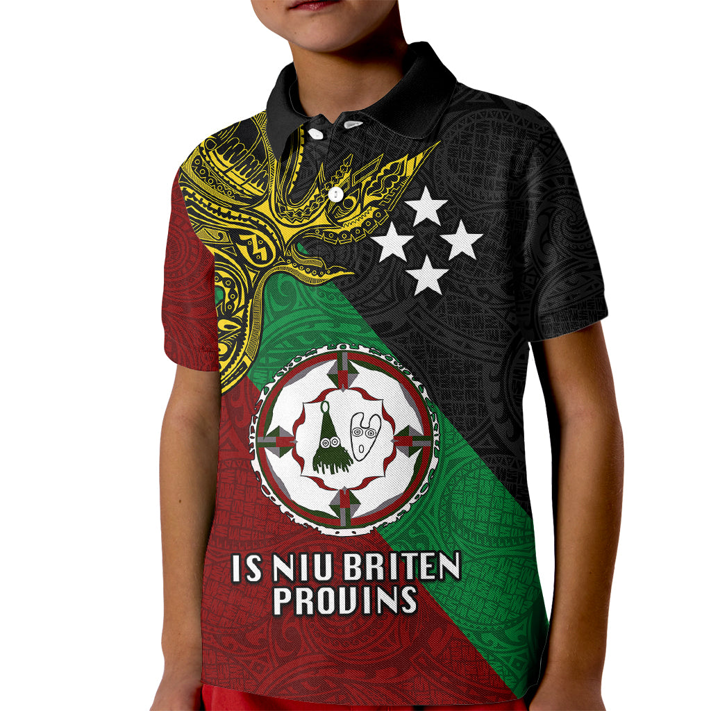 Papua New Guinea East New Britain Province Kid Polo Shirt PNG Birds Of Paradise Polynesian Arty Style LT03 Kid Green - Polynesian Pride