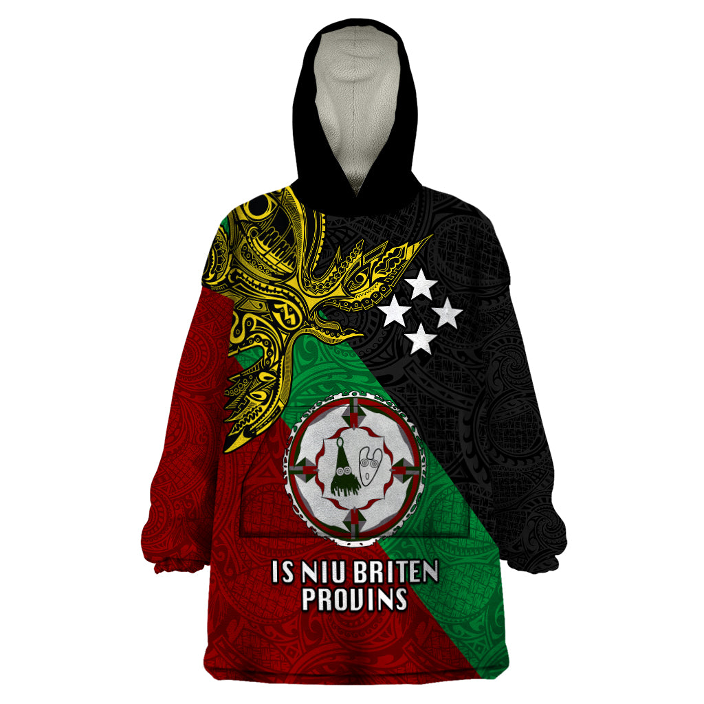 Custom Papua New Guinea East New Britain Province Wearable Blanket Hoodie PNG Birds Of Paradise Polynesian Arty Style LT03 One Size Green - Polynesian Pride