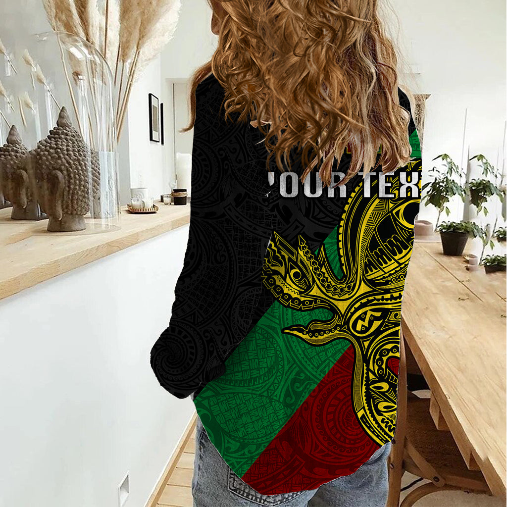 Custom Papua New Guinea East New Britain Province Women Casual Shirt PNG Birds Of Paradise Polynesian Arty Style LT03 - Polynesian Pride