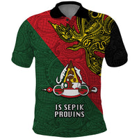 Papua New Guinea East Sepik Province Polo Shirt PNG Birds Of Paradise Polynesian Arty Style LT03 Green - Polynesian Pride