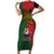 Papua New Guinea East Sepik Province Short Sleeve Bodycon Dress PNG Birds Of Paradise Polynesian Arty Style LT03 Long Dress Green - Polynesian Pride