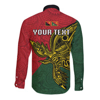 Custom Papua New Guinea East Sepik Province Long Sleeve Button Shirt PNG Birds Of Paradise Polynesian Arty Style LT03 - Polynesian Pride