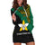 Papua New Guinea Enga Province Hoodie Dress PNG Birds Of Paradise Polynesian Arty Style LT03 Green - Polynesian Pride