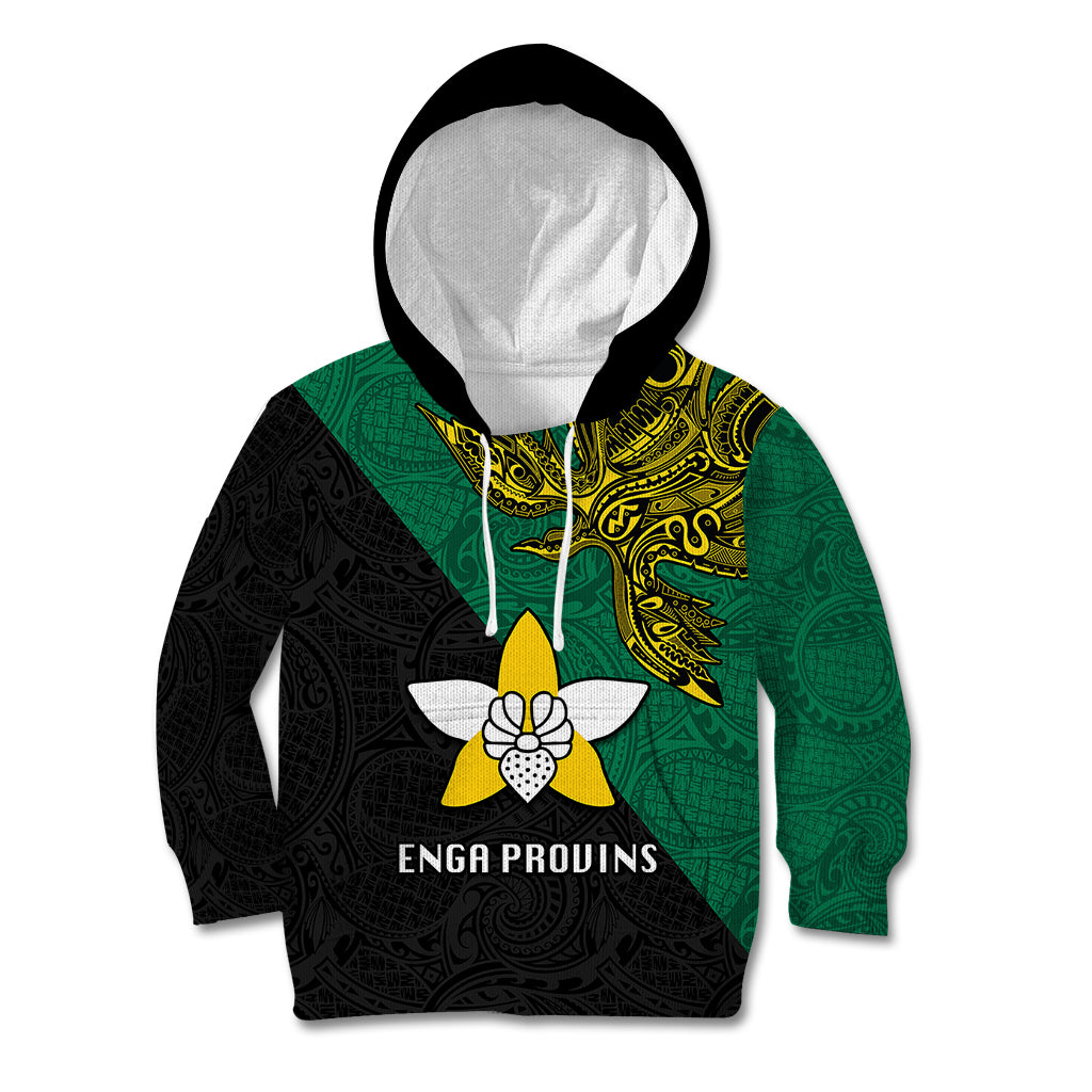 Papua New Guinea Enga Province Kid Hoodie PNG Birds Of Paradise Polynesian Arty Style LT03 Hoodie Green - Polynesian Pride