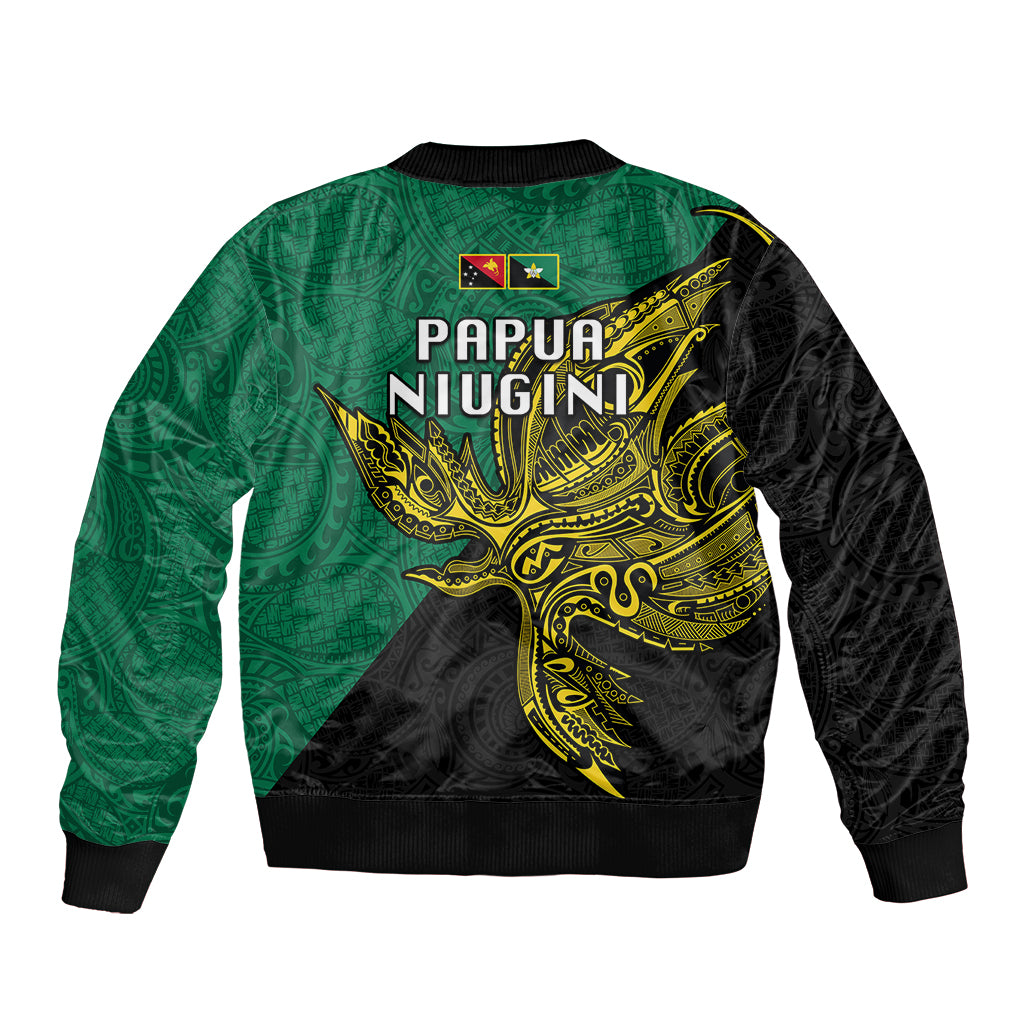 Papua New Guinea Enga Province Sleeve Zip Bomber Jacket PNG Birds Of Paradise Polynesian Arty Style LT03 - Polynesian Pride