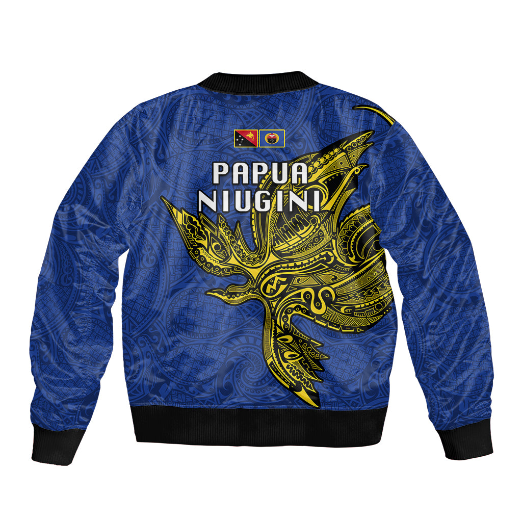 Papua New Guinea Gulf Province Bomber Jacket PNG Birds Of Paradise Polynesian Arty Style LT03 - Polynesian Pride
