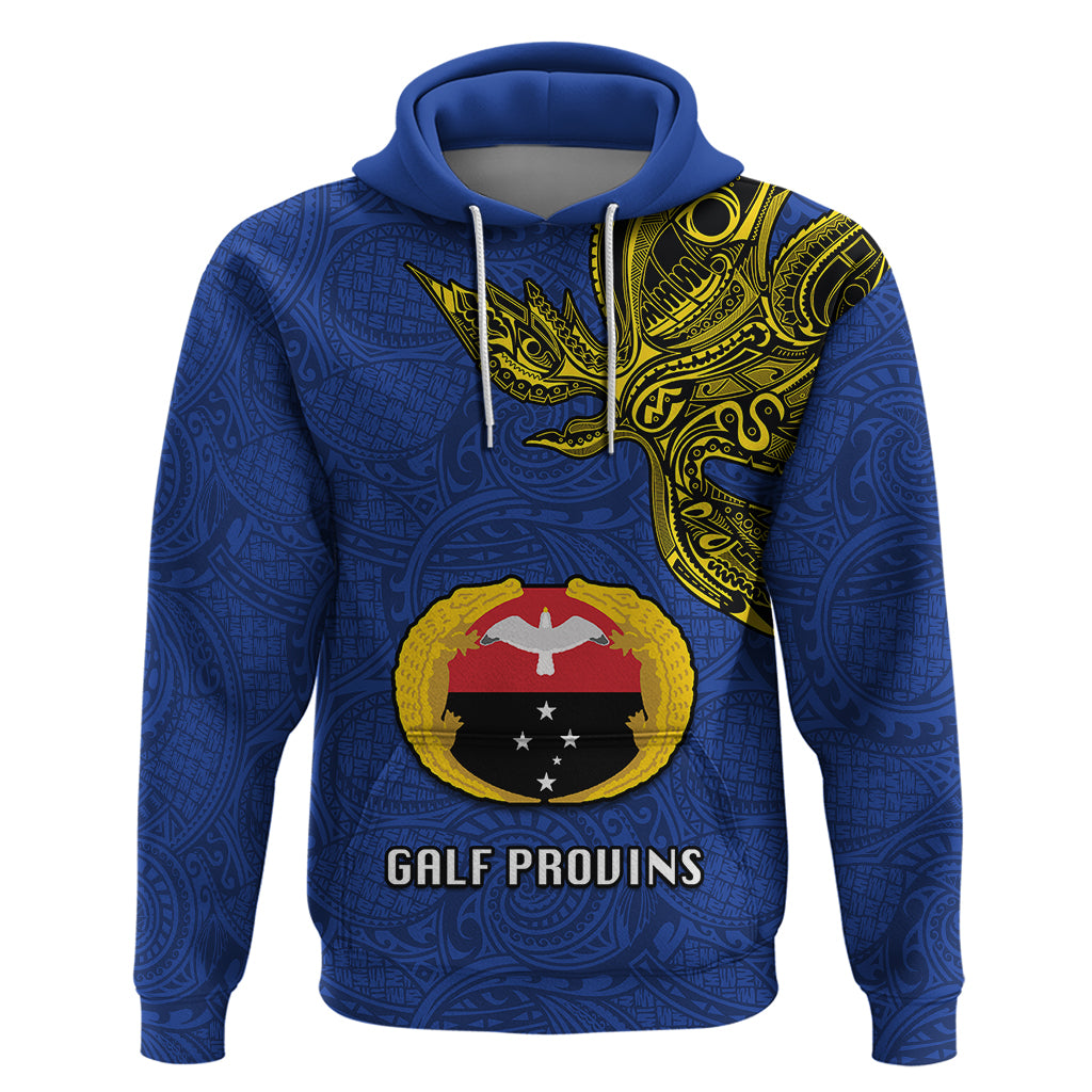 Papua New Guinea Gulf Province Hoodie PNG Birds Of Paradise Polynesian Arty Style LT03 Blue - Polynesian Pride