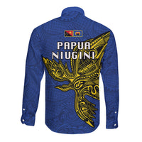 Papua New Guinea Gulf Province Long Sleeve Button Shirt PNG Birds Of Paradise Polynesian Arty Style LT03 - Polynesian Pride