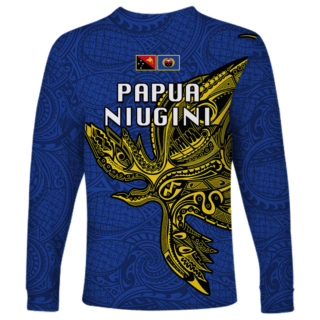 Papua New Guinea Gulf Province Long Sleeve Shirt PNG Birds Of Paradise Polynesian Arty Style LT03 - Polynesian Pride