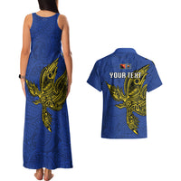 Custom Papua New Guinea Gulf Province Couples Matching Tank Maxi Dress and Hawaiian Shirt PNG Birds Of Paradise Polynesian Arty Style LT03 - Polynesian Pride