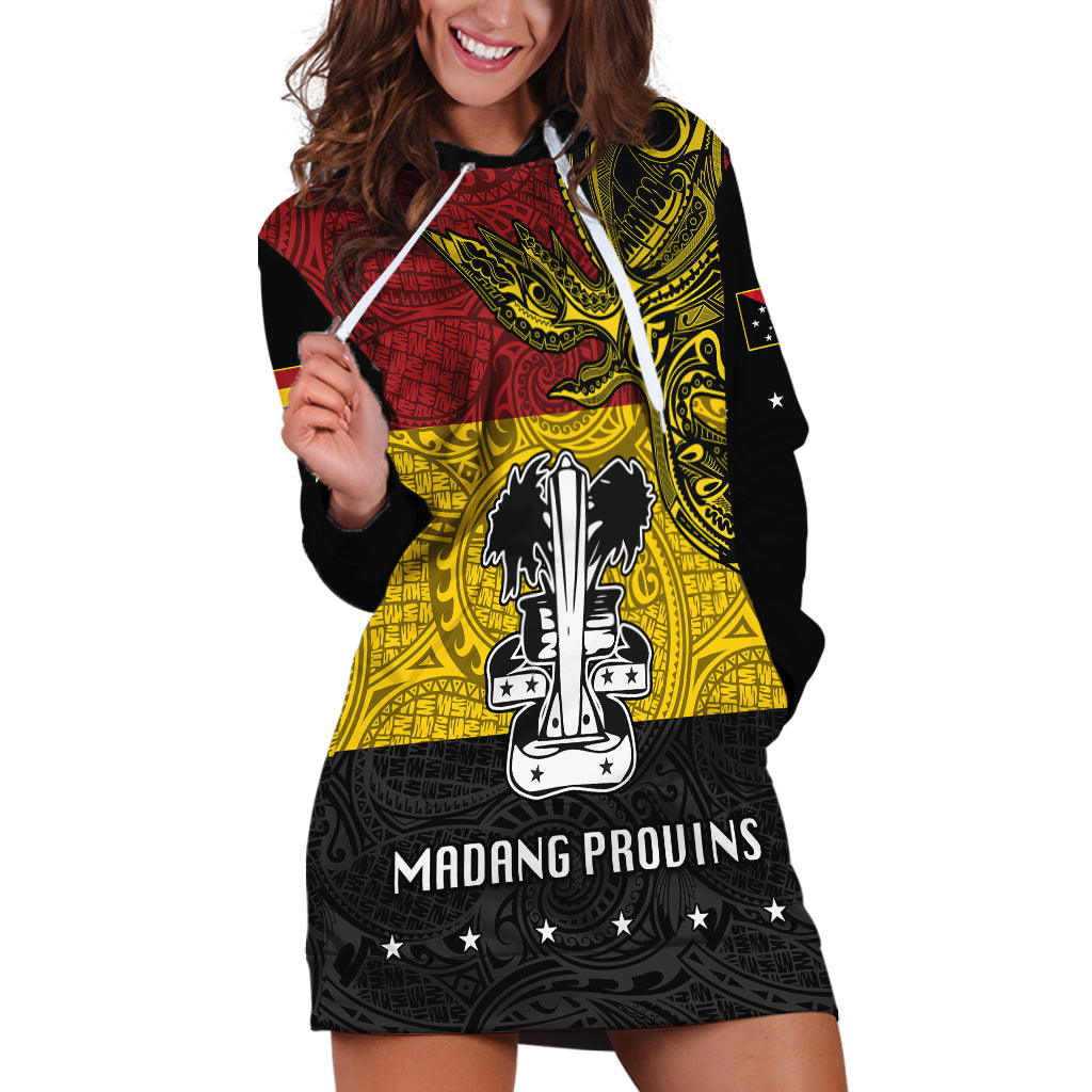 Papua New Guinea Madang Province Hoodie Dress PNG Birds Of Paradise Polynesian Arty Style LT03 Yellow - Polynesian Pride