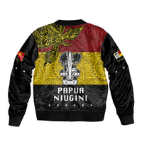 Papua New Guinea Madang Province Sleeve Zip Bomber Jacket PNG Birds Of Paradise Polynesian Arty Style LT03 - Polynesian Pride