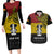 Custom Papua New Guinea Madang Province Couples Matching Long Sleeve Bodycon Dress and Hawaiian Shirt PNG Birds Of Paradise Polynesian Arty Style LT03 Yellow - Polynesian Pride