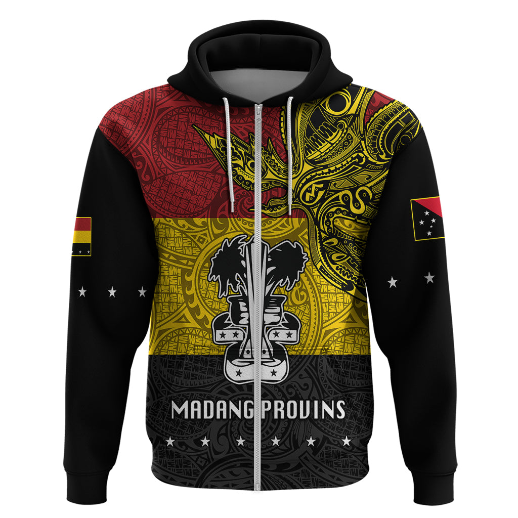 Custom Papua New Guinea Madang Province Hoodie PNG Birds Of Paradise Polynesian Arty Style LT03 Zip Hoodie Yellow - Polynesian Pride