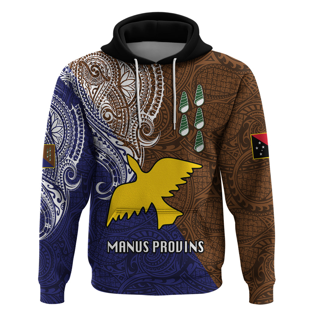 Papua New Guinea Manus Province Hoodie PNG Birds Of Paradise Polynesian Arty Style LT03 Brown - Polynesian Pride