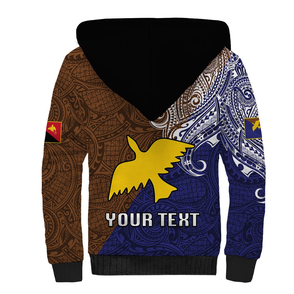 Custom Papua New Guinea Manus Province Sherpa Hoodie PNG Birds Of Paradise Polynesian Arty Style LT03 - Polynesian Pride