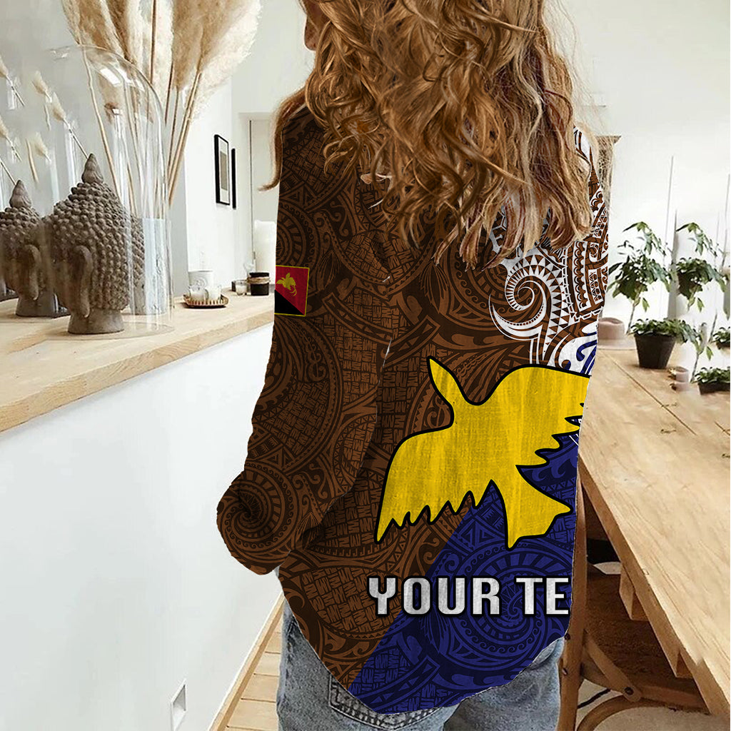 Custom Papua New Guinea Manus Province Women Casual Shirt PNG Birds Of Paradise Polynesian Arty Style LT03 - Polynesian Pride