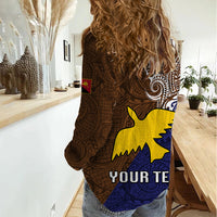 Custom Papua New Guinea Manus Province Women Casual Shirt PNG Birds Of Paradise Polynesian Arty Style LT03 - Polynesian Pride