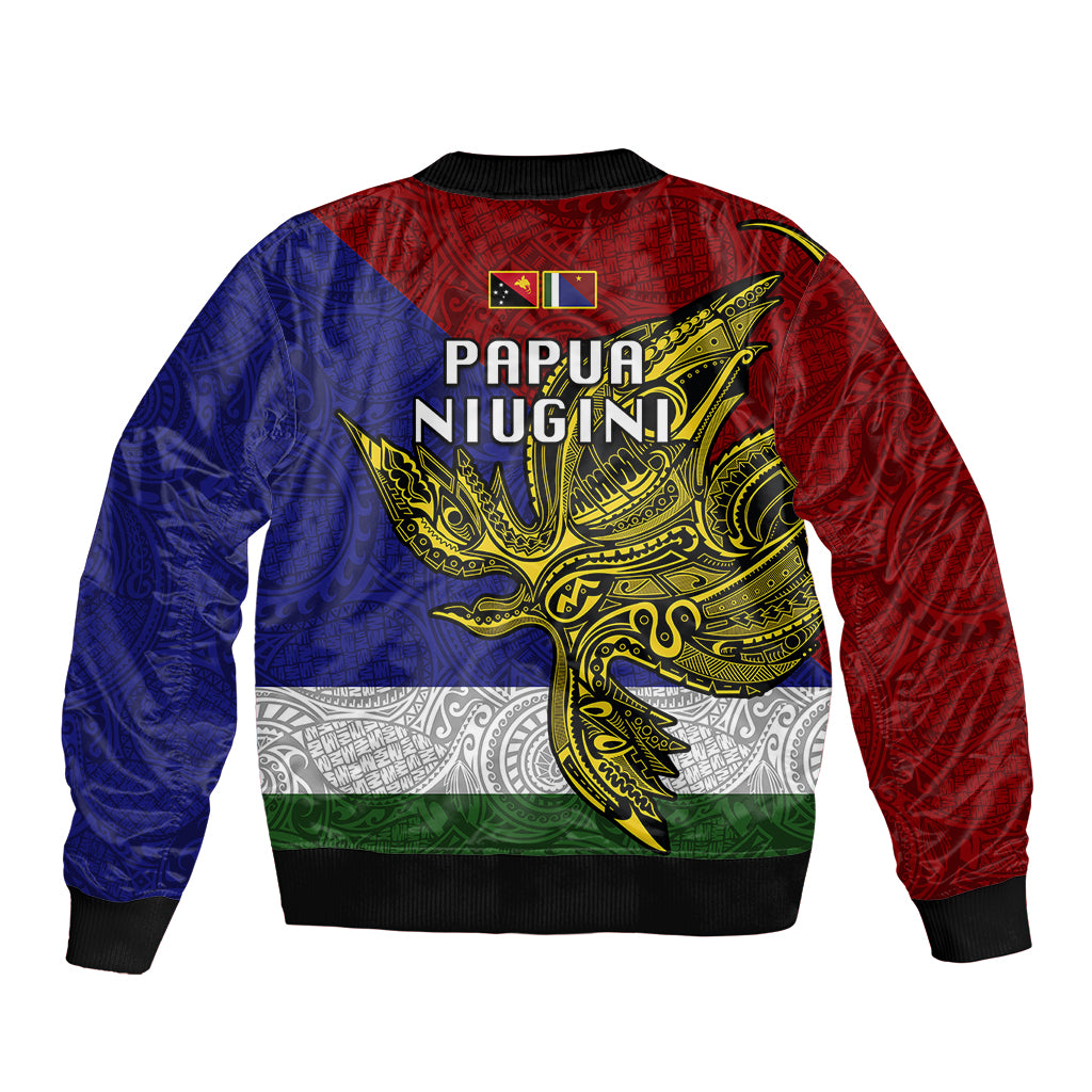 Papua New Guinea Milne Bay Province Bomber Jacket PNG Birds Of Paradise Polynesian Arty Style LT03 - Polynesian Pride