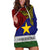 Papua New Guinea Milne Bay Province Hoodie Dress PNG Birds Of Paradise Polynesian Arty Style LT03 Blue - Polynesian Pride