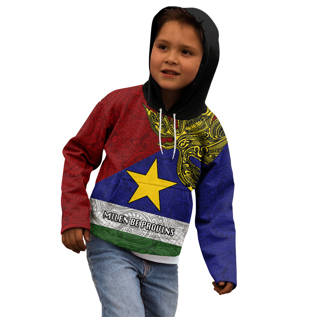 Papua New Guinea Milne Bay Province Kid Hoodie PNG Birds Of Paradise Polynesian Arty Style LT03 - Polynesian Pride