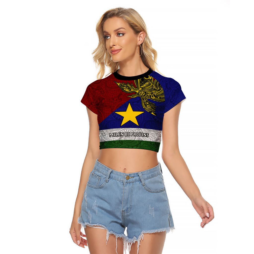 Papua New Guinea Milne Bay Province Raglan Cropped T Shirt PNG Birds Of Paradise Polynesian Arty Style LT03 Female Blue - Polynesian Pride